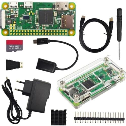 For Raspberry Pi Zero W Kit 5MP Camera RPI Zero W Case Heat Sink Power Adapter Adapter Kit Mini HDMI-EU Plug