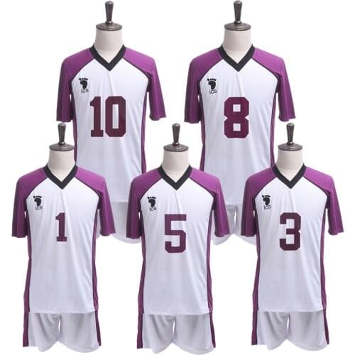 Haikyuu Season 3 Cosplay Jersey Shiratorizawa Academy Uniforms Wakatoshi Ushijima Eita Semi Satori Tendo Sportwear Costume Sets