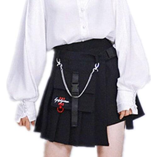 2020 Spring Preppy Style Women Skirts Skirts Female High Waist Lace Up Big Hem Mini Skirt For Girls A-Line Skirt