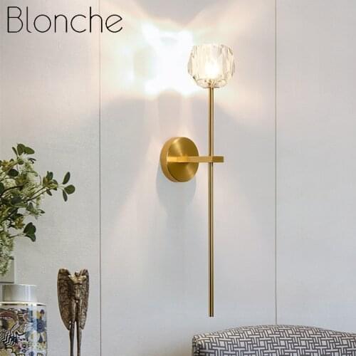 Postmodern Wall Lamp Crystal Led Wall Light for Home Nordic Simple Stairs Bedroom Living Room Cafe Bedside Lamp Sconce Luminaire