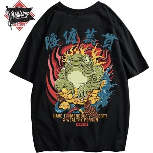 New Chinese style card street personality Ghost Hip hop Europe and America Short sleeve t-shirt Human head Chinese characters