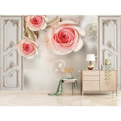 Custom mural on the wall 3d wallpaper Modern minimalist rose pattern background home decor photo wallpaper for living room