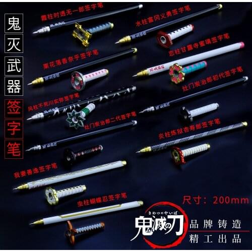 Anime Demon Slayer Kimetsu No Yaiba Gel Pen Kamado Tanjirou Nezuko Ballpoint Pen 0.5 Black Refill Pens Weapon sword sword
