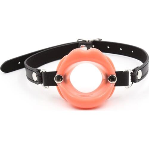 Sex Toys Mouth-shaped Mouthball Silicone gag Fun Mouth Stopper Black Belt Strapping Flail Sex Products