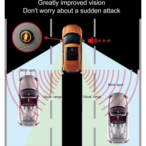 Car Blind Spot Monitoring System Ultrasonic Sensor Distance Assist Lane Changing Tool Blind Spot Mirror Radar Detection System