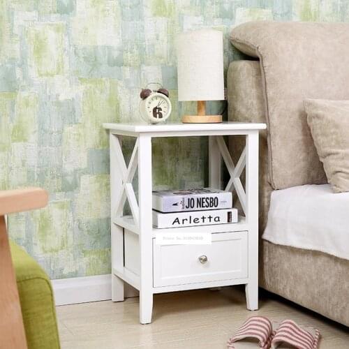 Single Drawer Bedroom Nightstand Simple Small Wood Bedside Cabinet Modern Living Room Bedroom Storage Cabinet Home Furniture
