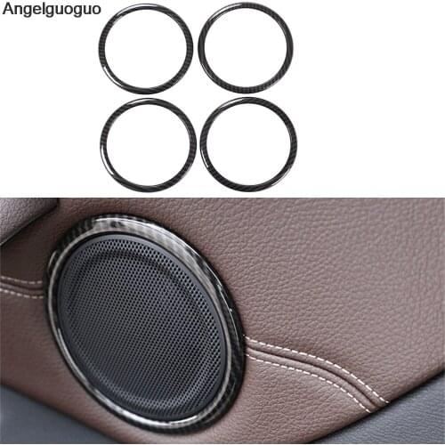 Carbon Fiber Style ABS Car Door loudspeaker Speaker Ring Trim Frame For BMW X1 F48 / 2 series Gran Tourer F46