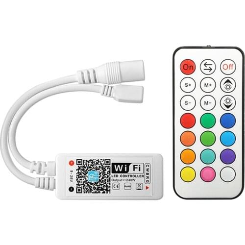 DC9-28V Mini Smart RGB WIFI APP LED Controller RF Remote Control For 5050 WS2812 WS2811RGB RGBW LED Strip Lights