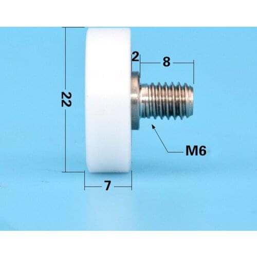 M6 screw external thread screw bearing hex mounting hole plastic bearing pulley drawer showcase M6*22