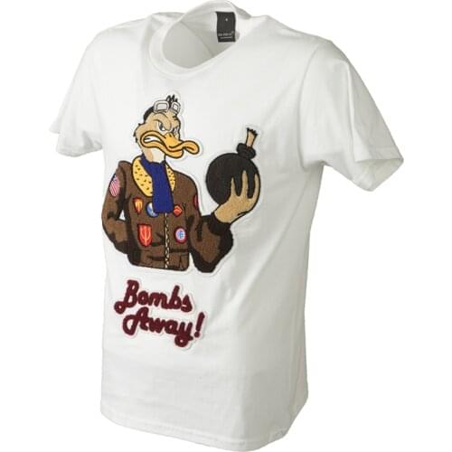 2020ss ww2 bombs away duck vintage short sleeve streetwear harajuku clothes hip hop tee t shirt anime VTG top gun USN patch USMC