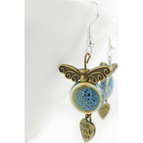 Eastern Beauty Fashion Ceramic beads Dangle Earring For Women Girls Dropshipping Wholesale Jewelries Dangle Earrings #FY303