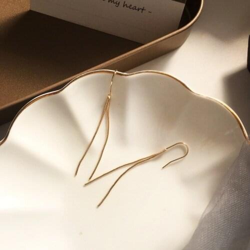 Korean simple Fashion Snake Chain Earrings Simple Tassel Earrings For Women Hanging Dangle Earrings Drop Earing modern Jewelry