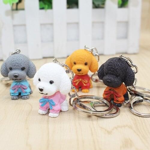 1PCS Cartoon Cute Dogs Keychains Pendant Key Rings Women Bag Car Metal Key Chain Gift Random