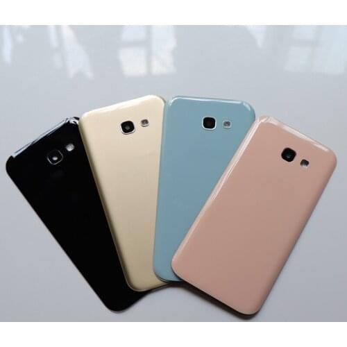 100PCS Rear Battery Door Case For Samsung Galaxy A320 A520 A720 A3 A5 A7 2017 Back Glass Housing Cover+Camera Glass Lens Frame