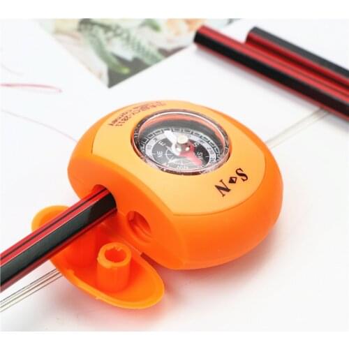 2PCS/LOT student two holes pencil sharpener With real compass Childrens creative learning stationery
