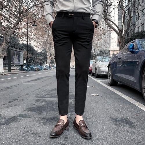 2021 Spring Mens Wedding Dress Pants Business Suit Pants Casual Slim Formal Pants Pantalon Clothing Mens Fashion Suit Pants