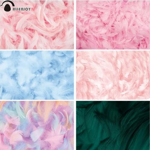 Allenjoy Dreamy Wonderland Pink Feather Wall Baby Birthday Photography Blanket Backdrop Kid Newborn Background For Photo Studio