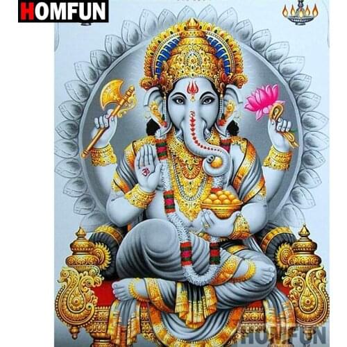 HOMFUN Full Square/Round Drill 5D DIY Diamond Painting "Religious elephant" Embroidery Cross Stitch 5D Home Decor Gift A08817