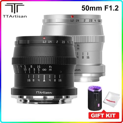 TTArtisan 50mm F1.2 Large Aperture APS-C Lens for Sony E-Mount for Fujifilm / M4/3 Camera A6600 A6500 A7 X-T4 X-T3 Manual Focus