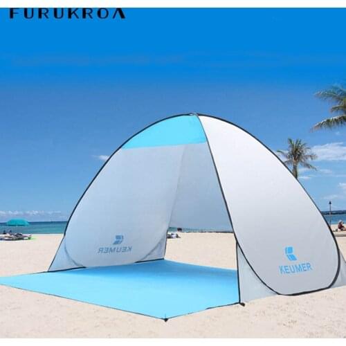 Automatic Pop-up Beach Tents Outdoor Camping Waterproof Silver Tent Shelter Waterproof UV Sun Awning Fishing Hiking Outdoor X1BT