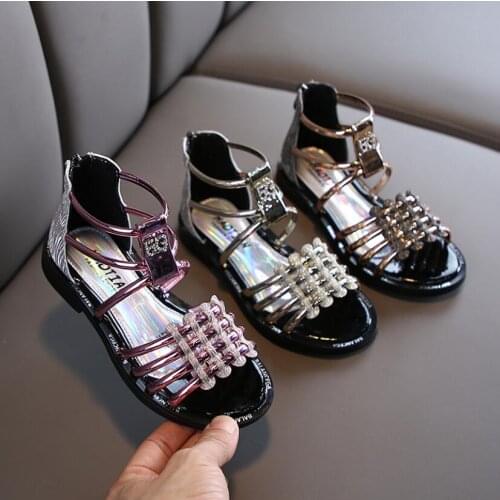 Little Girls Gladiator Sandals Boots Leather Summer Princess High-Top Fashion Roman Kid Sandals Toddler Baby Dance Sandals