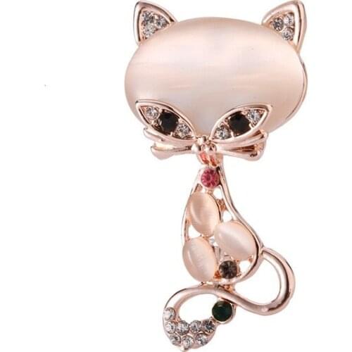 Popular animal fox brooch brooch new zircon pin