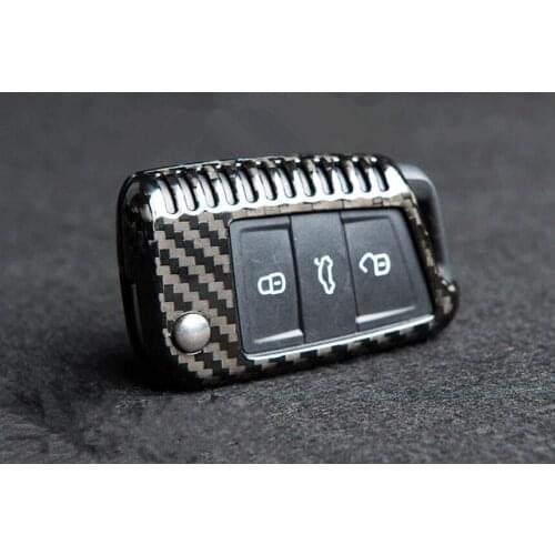 Carbon Fiber Key Fob Case Cover Trim Shell For Volkswagen VW GOLF 7 MK7 VII GTI 2013-2018