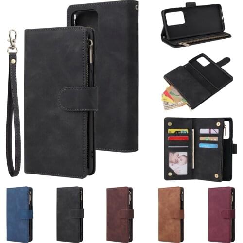 For Samsung Galaxy S20 / S20+ / S20 Ultra Case Zipper PU Leather Holster Purse Card Wallet Flip Case Stand Cover Coque Housse