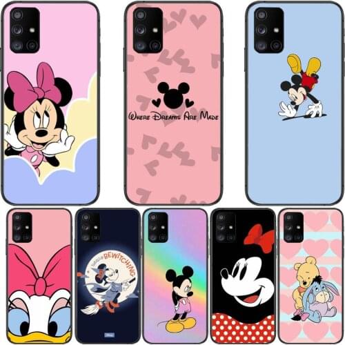 Mickey Friends Phone Case Hull For Samsung Galaxy A50 A51 A71 A70 A52 A40 A30 A31 A80 A20E 5G S Black Shell Art Cell Cove