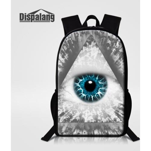 Dispalang Fashion 3D Printing Backpack Children School Bags For Kid Cool Big Eye School Backpacks Mochila Kids Back To School