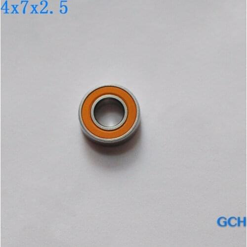 For Fishing Reel 4X7X2.5mm SMR74C 2OS A7 Stainless Steel Hybrid Ceramic Bearing By GCH
