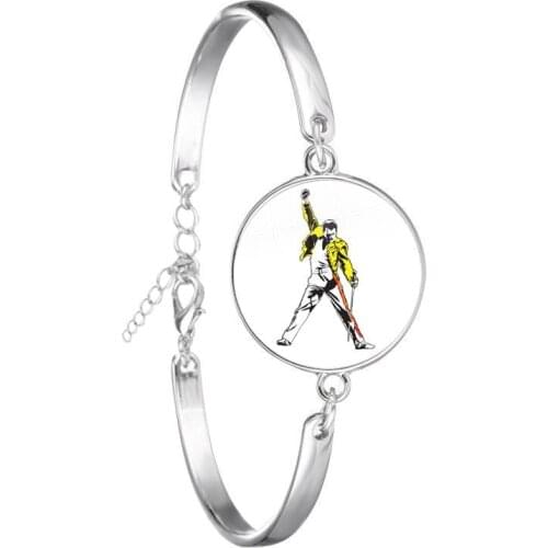 Freddie Mercury Glass Cabochon Bracelet Jewelry Accessories For Men Women Chain Bangle Gift