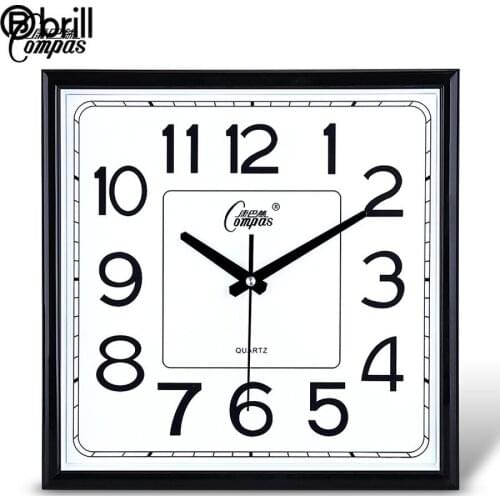 Geometric Office Wall Clock Silent Classic Square Home Clocks Simple Quartz Clocks Wall Home Decorate Living Room Fashion