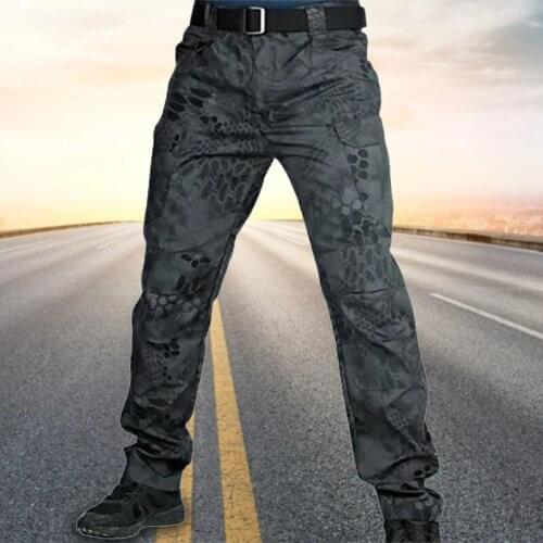 Ix7 Men Slim Straight Special Forces Combat Army Fans Workwear Workwear Training Breathable Pants XHC88