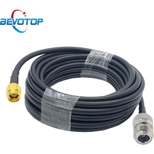 LMR200 Cable N Type Female Jack to RP-SMA Male Pigtail RF Extension Cord for 4G LTE Wireless Router Gateway Cellular ADS-B Radio