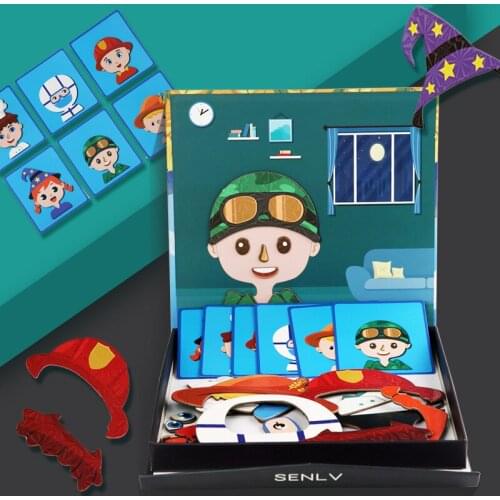 Children Characters Magnetic Stickers Career Changing Facial Expressions Jigsaw Puzzle Intelligence Baby Toys Gift For Kids