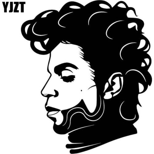 YJZT 14CM*16.4CM Cool Singer Prince Side Face Producers Actors Vinly Decal Dazzling Car Sticker Black/Silver C27-0539