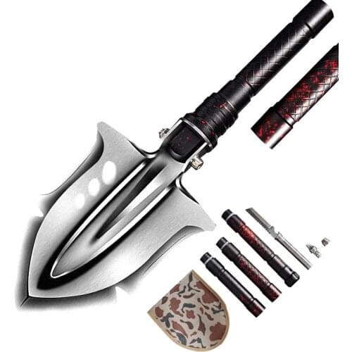 New Multi-function Engineering Shovel Outdoor Folding Shovel Self-defense Camping Self-driving Tool