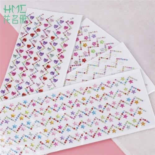 New Arrival 1pc/set 1.5*25cm Self Adhesive Acrylic Rhinestone for Phone PC Decal Styling Accessories Handmade Art DIY Stickers