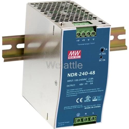 MEAN WELL original NDR-240-24 24V 10A meanwell NDR-240 24V 240W Single Output Industrial DIN Rail Power Supply