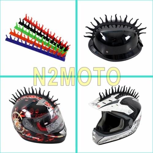 5 Colors Motorcycle Helmet Mohawk Spike 3M Sticker Fire Flame Capacete Rubber Strip Stickers Black Red Orange Blue Green