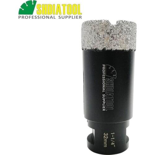 SHDIATOOL 1pc 5/8-11 Thread Dia 1-1/4"/32mm Vacuum Brazed Diamond Dry Drilling Bits Porcelain Ceramic Core Bits Stone Hole Saw