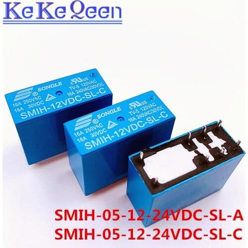 SMIH-05VDC-SL-C SMIH-12VDC-SL-C SMIH-24VDC-SL-C 05 12 24 V Relays 16A 250V 8pin A group of normally open New and Original