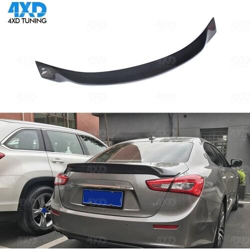 Carbon Fiber Spoiler ASPEC Style For Maserati Ghibli Rear Trunk Spoiler Wing Glossy Black Finish 2014 2015 2016 2017 2018