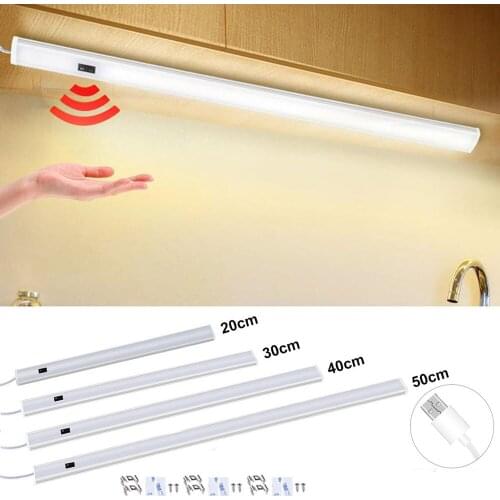 20-50cm Motion Sensor LED Wall Light 2835SMD 5V USB Under Cabinet Lamp Indoor Staircase Closet Room Aisle Lighting Home Decor