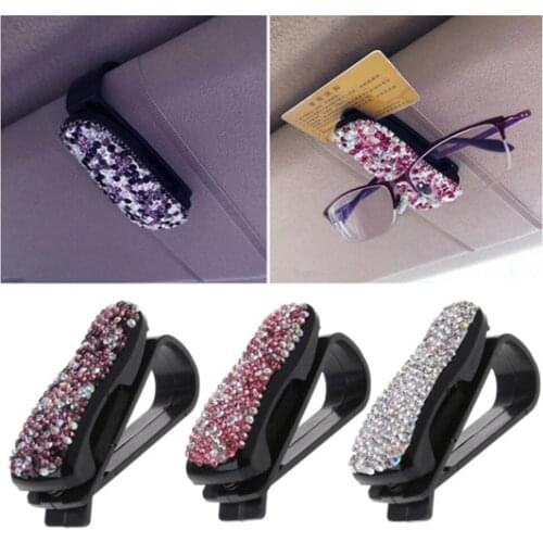 Car Glasses Holding Card Fasten/Holder Multi Function Universal Car Visor Sunglasses Holder Clip Bling Bling Eyeglasses Mount