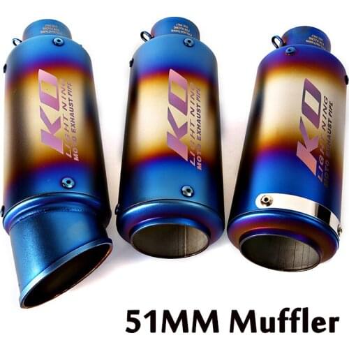 Universal Motorcycle Racing Exhaust Pipe Silencer Slip On Muffler Tips DB Killer 38-51mm For Moidifed System Street Bike ATV