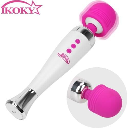 IKOKY 12 Speed AV Massager Vibrators Magic Wand Clitoris Stimulate USB Charging G-spot Powerful Vibrator Sex Toys for Women