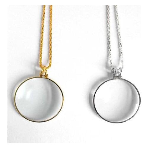 Explosion models zinc alloy necklace ornaments HD gift reading newspaper hang magnifying glass