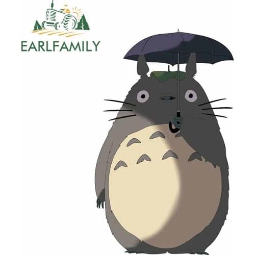 EARLFAMILY 13cm x 8.1cm For Totoro Funny Car Stickers Graffiti Decal Vinyl Car Wrap Waterproof Occlusion Scratch Decoration